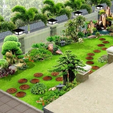Sân vườn tổng thể cho diện tích rộng