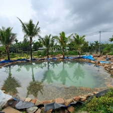 Thi công hồ cá koi trải bạt hdpe 04