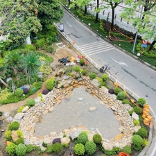 Thi công hồ cá koi trải bạt hdpe 05