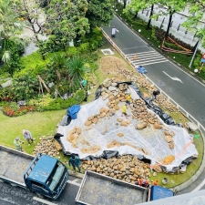 Thi công hồ cá koi trải bạt hdpe 06