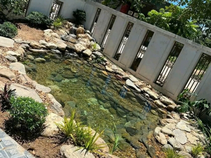 Thi công hồ cá koi trải bạt hdpe 07